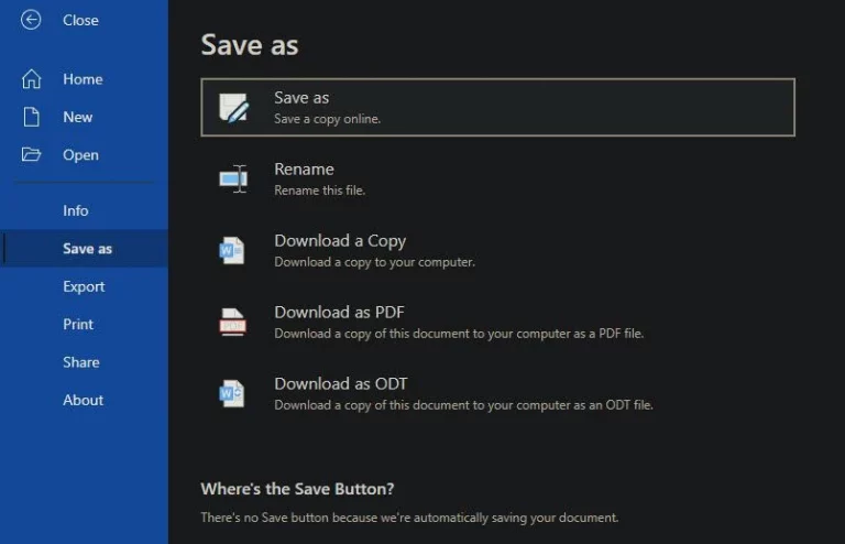 02 Office Online Save Document