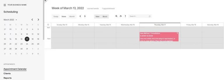 Acuity Scheduling Screenshot