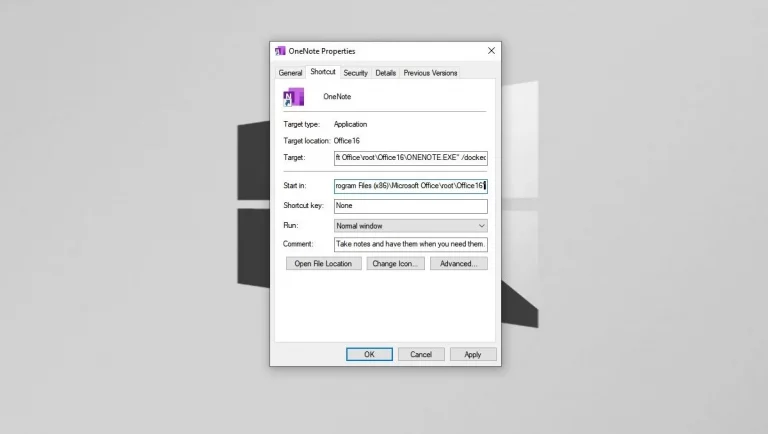 dock to desktop OneNote2021