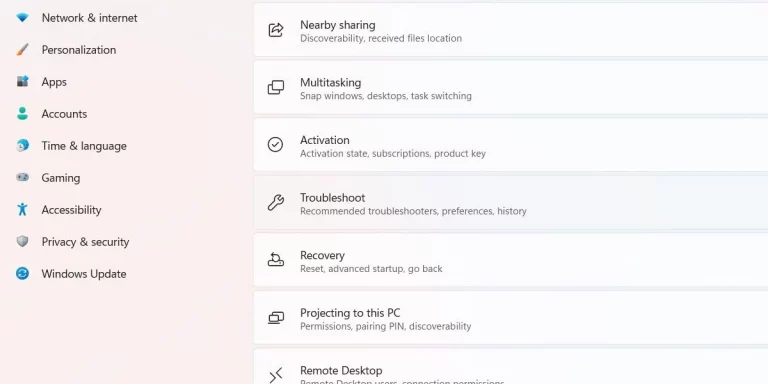 troubleshoot settings windows 11