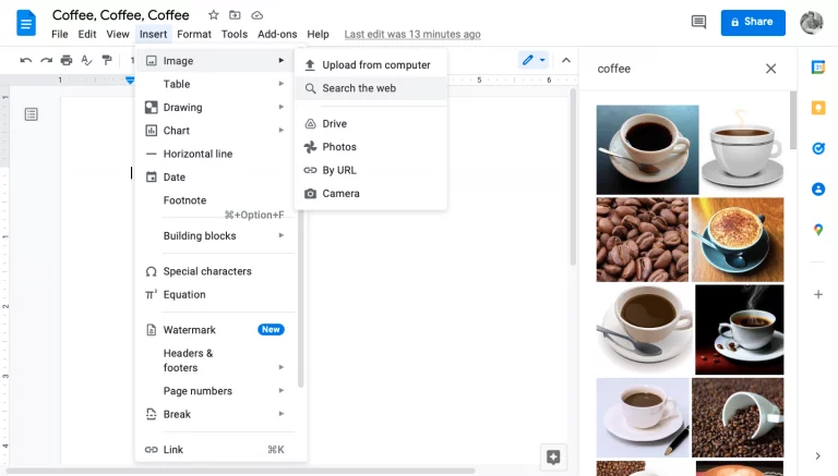 Google Docs Image Search