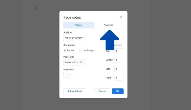 How to Switch to Pageless Setup in Google Docs 2