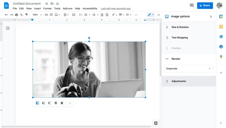 Image Editing Google Docs
