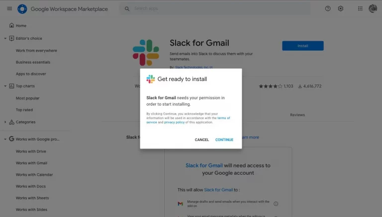 Slack Gmail Install