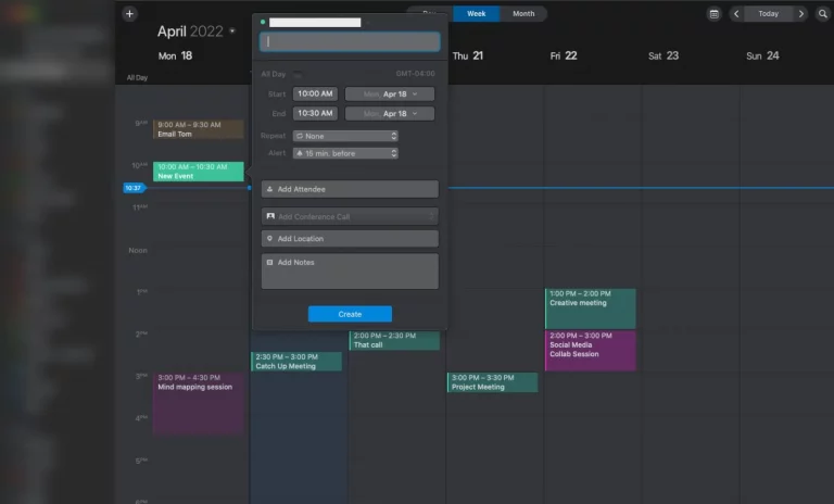 Spark Calendar Event Panel
