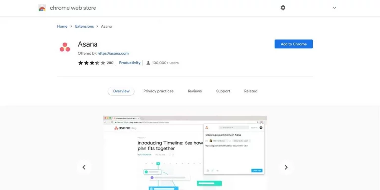 asana chrome extension