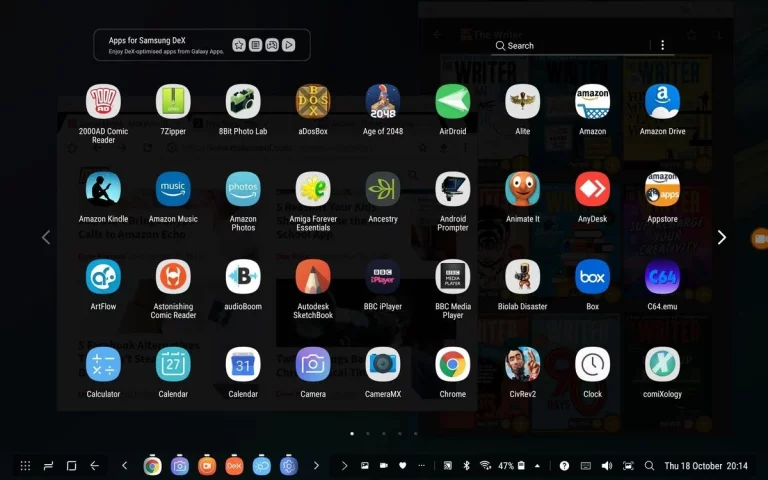 muo android samsung dex desktop app drawer 2018