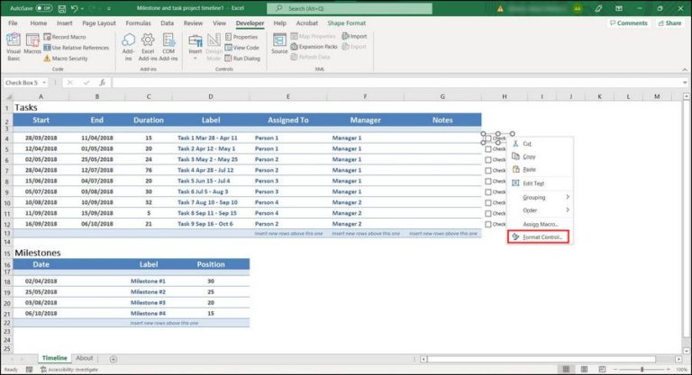 checkbox format control