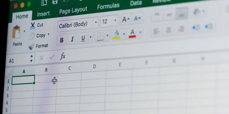 close up of microsoft excel on screen