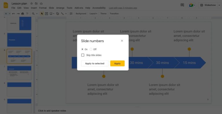 slidenumber google slides
