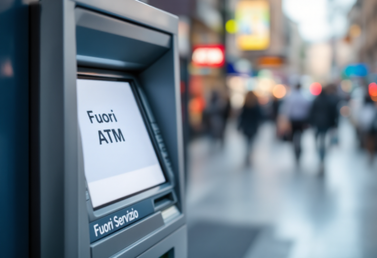 Immagine che illustra i guasti ai circuiti Bancomat in Italia