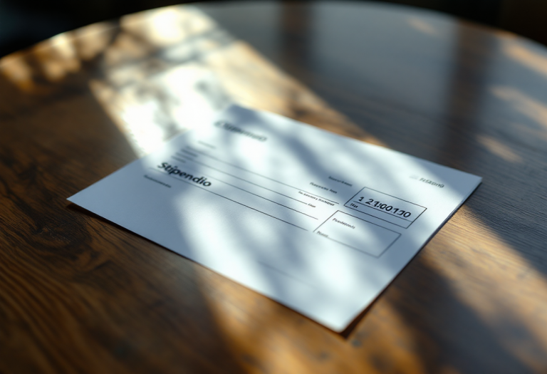 Illustrazione della busta paga con spiegazioni delle voci