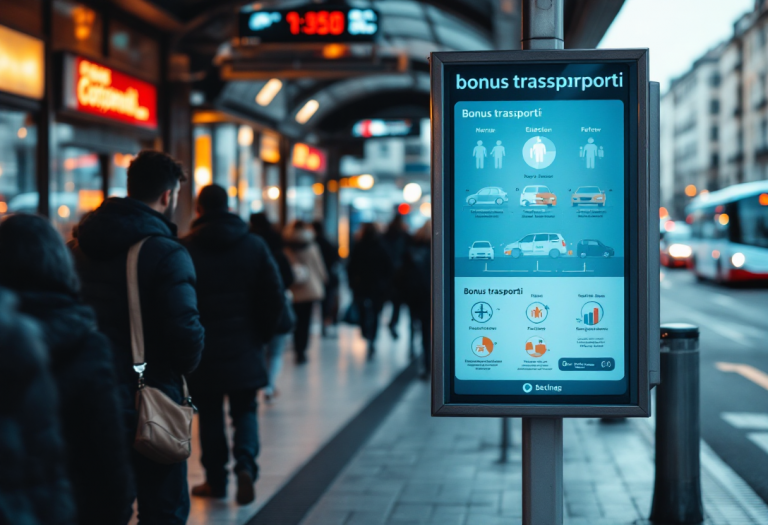 Infografica sul bonus trasporti 2025 e agevolazioni