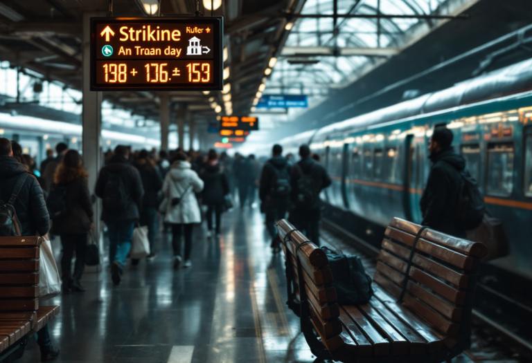 Manifestazione di lavoratori dei trasporti in Italia