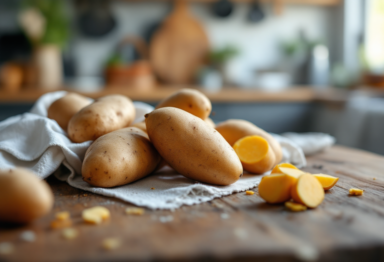 Patate dolci con grafico sull'indice glicemico
