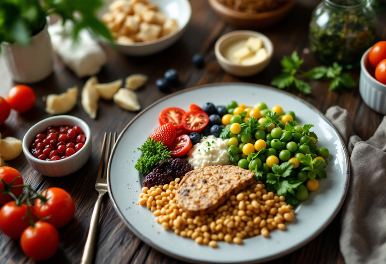 Piatto equilibrato secondo la regola 40-30-30