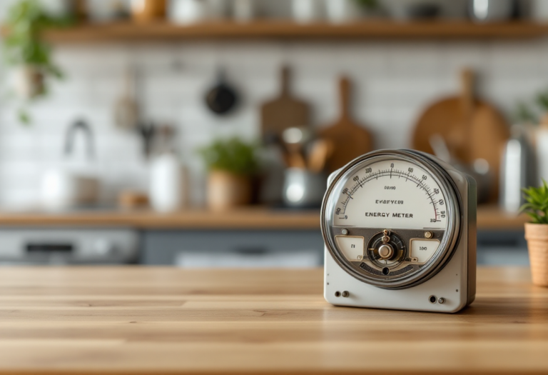 Uomo che effettua autolettura contatore in casa