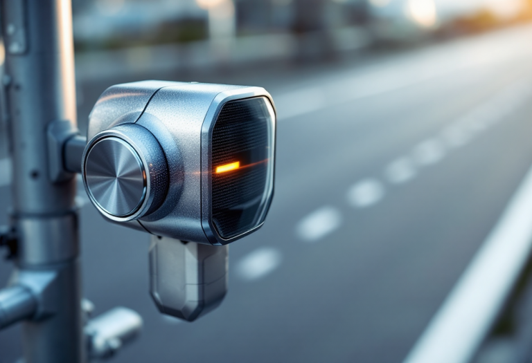 Immagine di un autovelox intelligente in azione