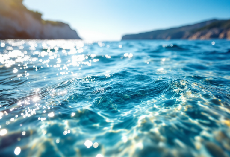 Immagine di un squalo gigante avvistato in mare