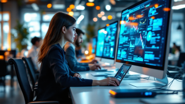 Rappresentazione dell'impatto dell'IA sul lavoro moderno