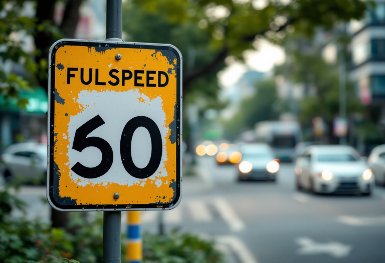 Automobilista controlla il tachimetro per evitare multe