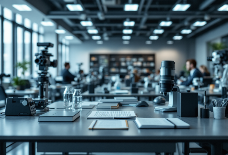 Studente in aula durante una lezione di oftalmologia