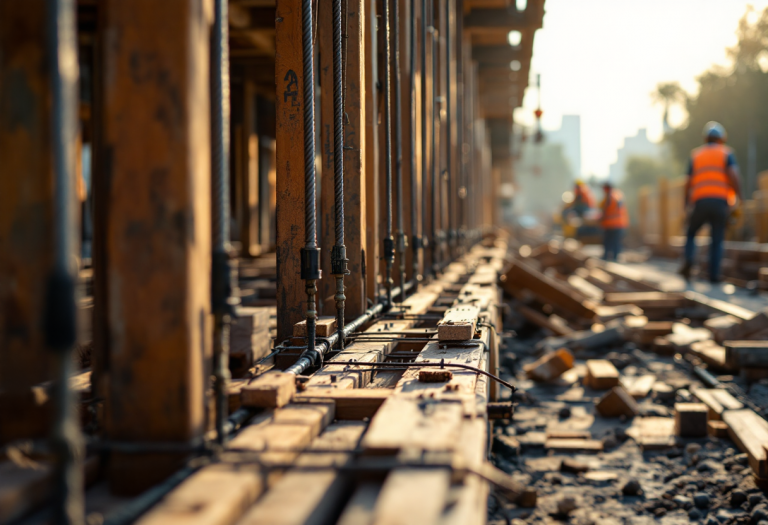 Immagine di un cantiere ad Arezzo dopo un incidente mortale