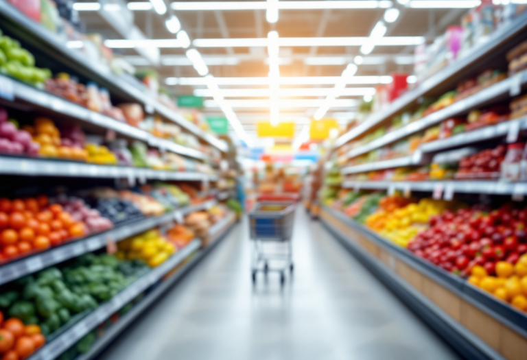 Immagine di un supermercato Esselunga con clienti