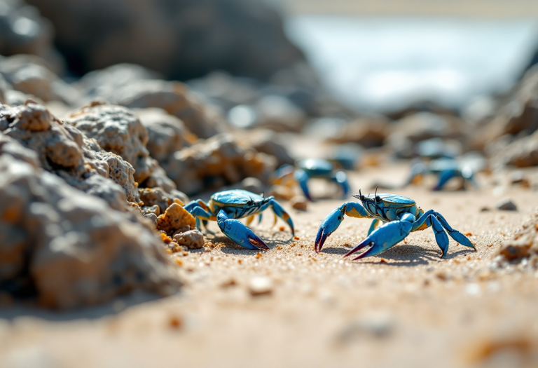 Granchio blu in un ambiente marino sostenibile