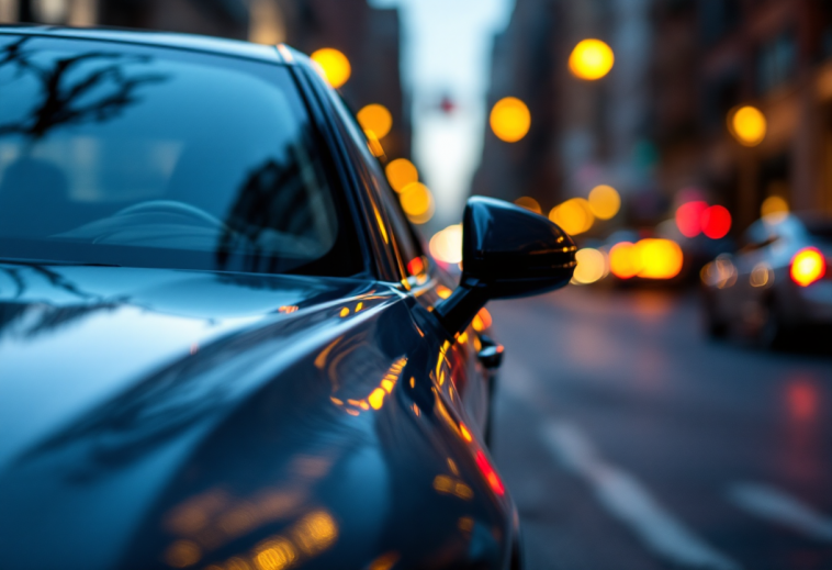 Auto pulita in un contesto di sicurezza stradale